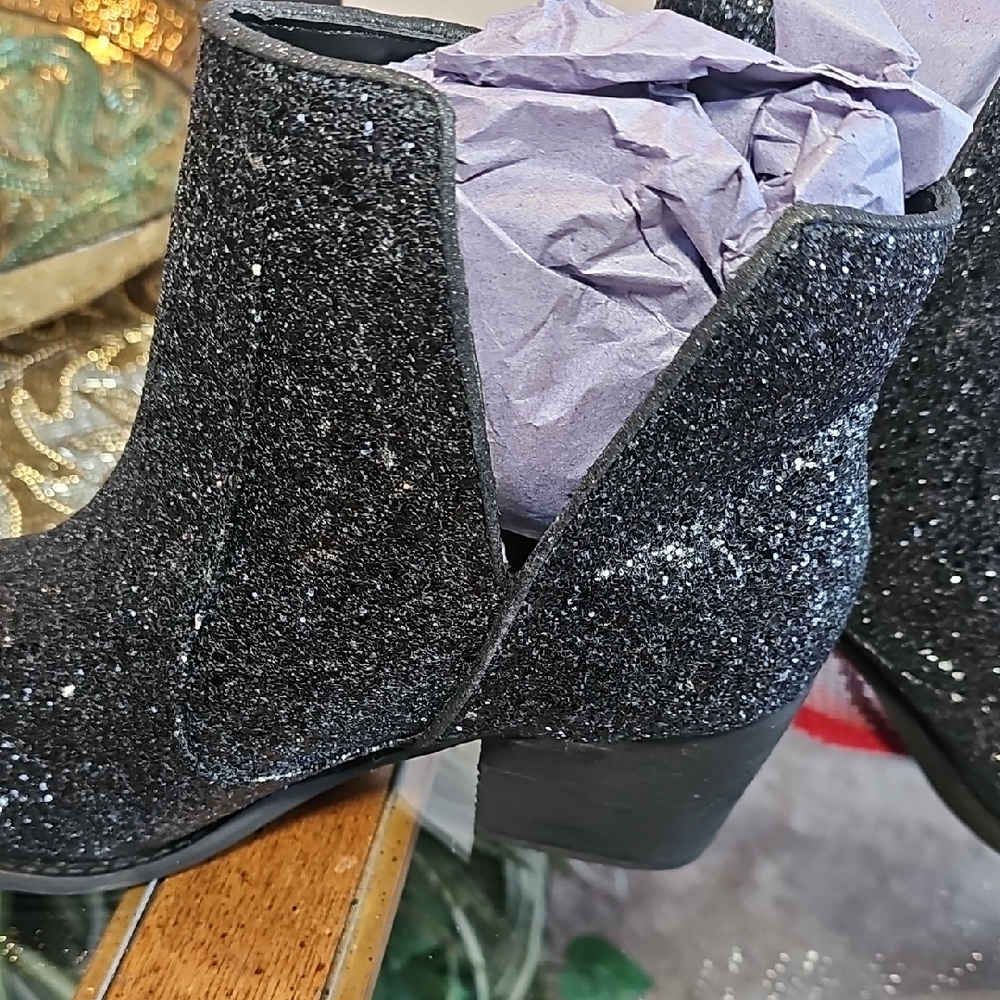Not Rated Glitter Ankle Boots - Black - Picture 4 of 11